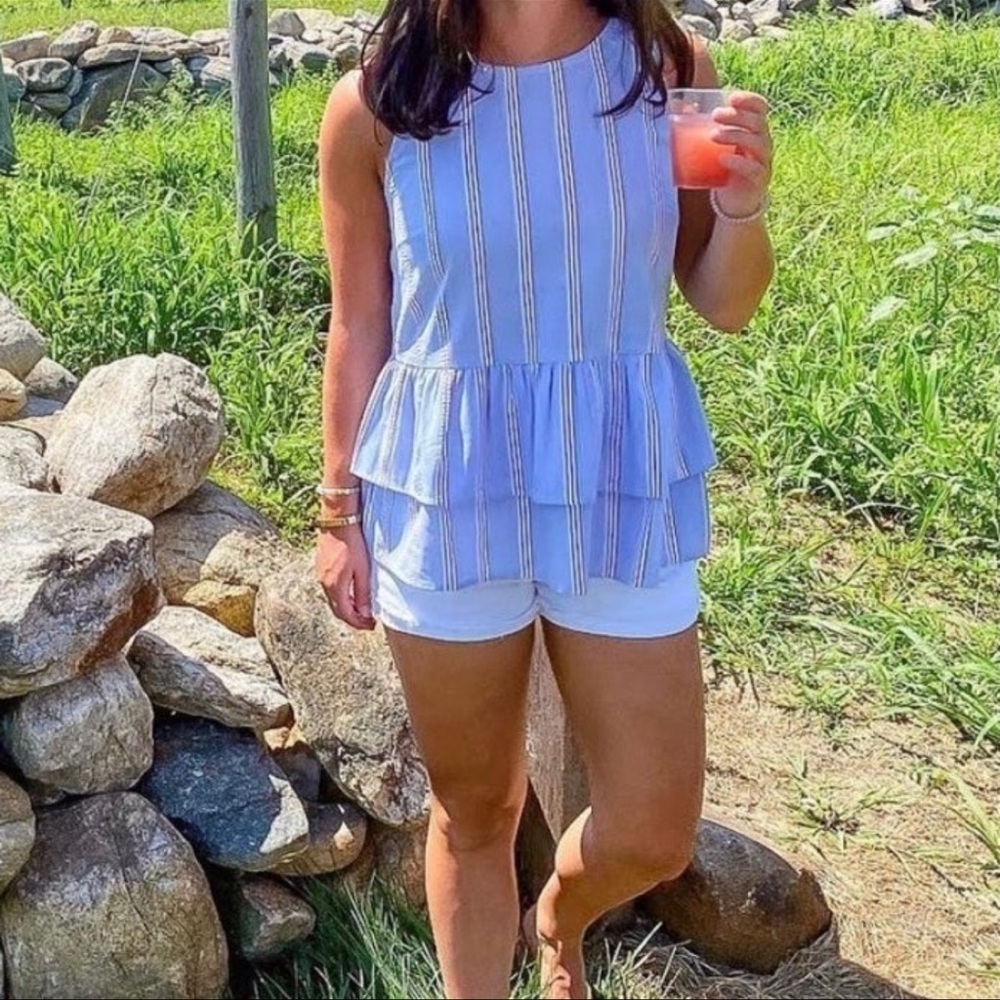 Vineyard Vines Nicholls stripe peplum top